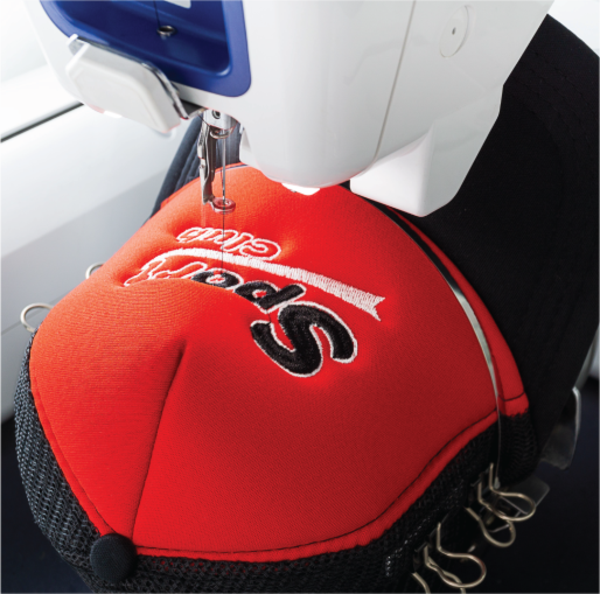 Image: Baseball cap to being embroidered with machine