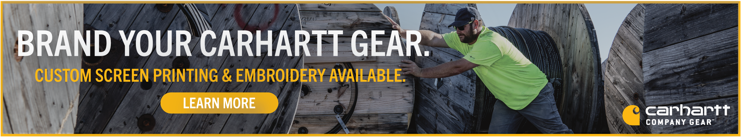 Image: Carhartt Banner offering options to customize products